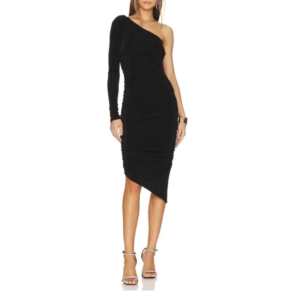 Likely Mindy Black Asymmetrical One-Shoulder Dress Nwot